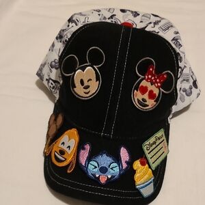 Disney Unisex Hat With Velcro Character And Icon Patches, Adjustable Snapback